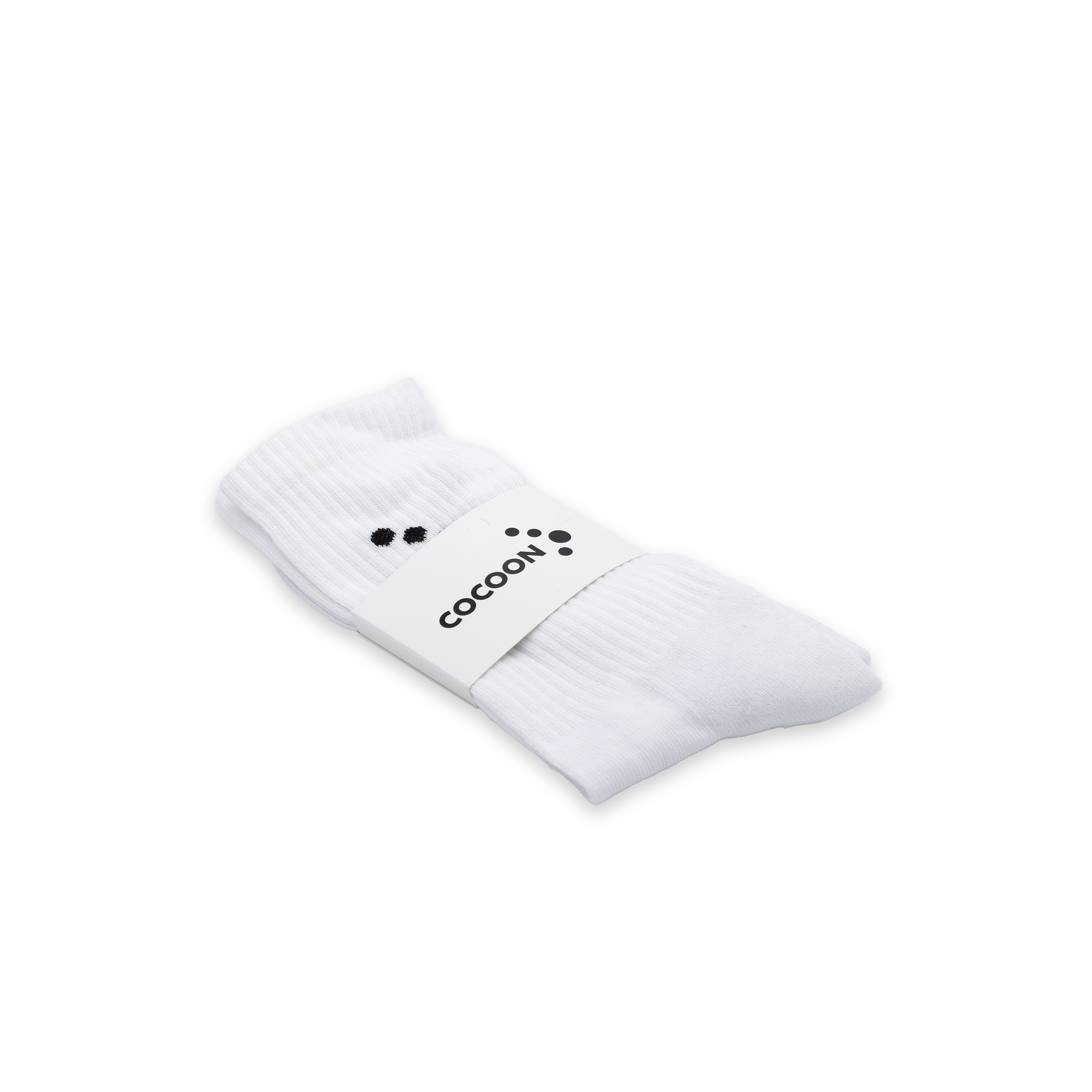 White sock with 'Cocoon' branding on a white background