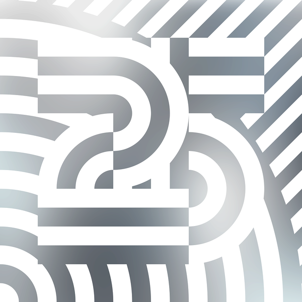 Abstract pattern of interlocking shapes in gray on a white background. "25 Years Cocoon Recordings - Volume two"