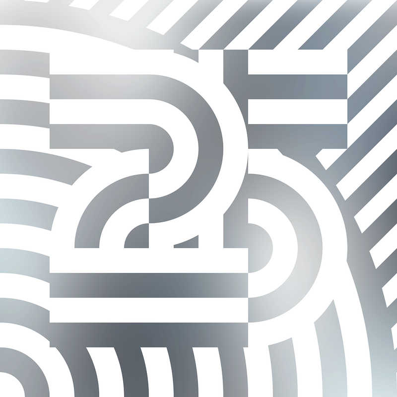 Abstract pattern of interlocking shapes in gray on a white background. "25 Years Cocoon Recordings - Volume two"